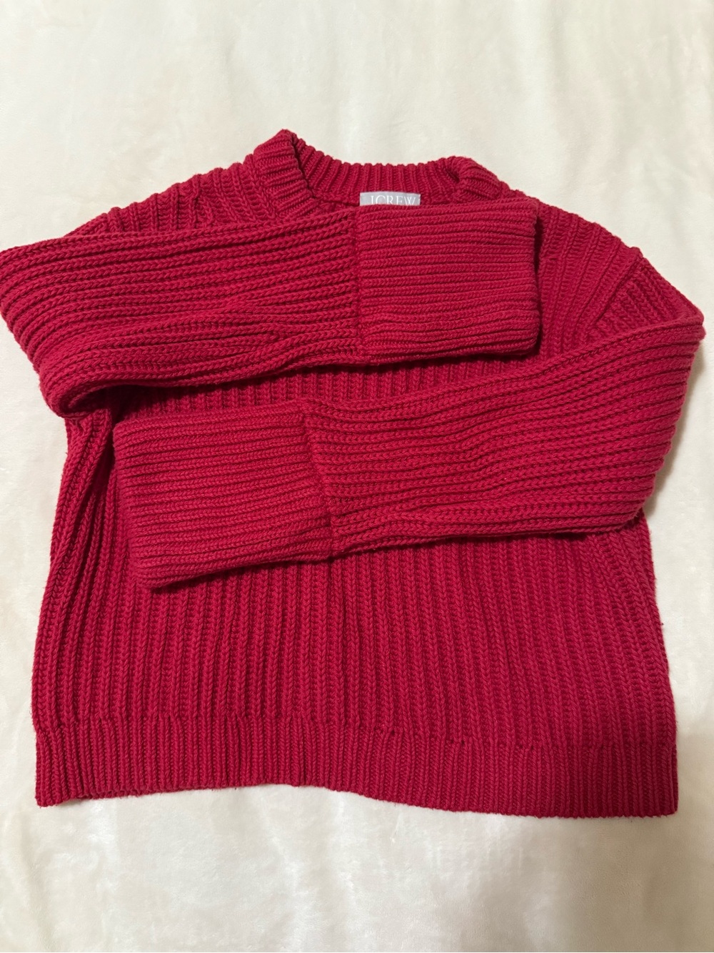 J.Crew Red Ribbed Cotton Sweater - Picture 3 of 5